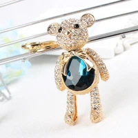 lovely bear butterfly cute crystal rhinestone charm pendant purse bag car key ring chain creative wedding party gift