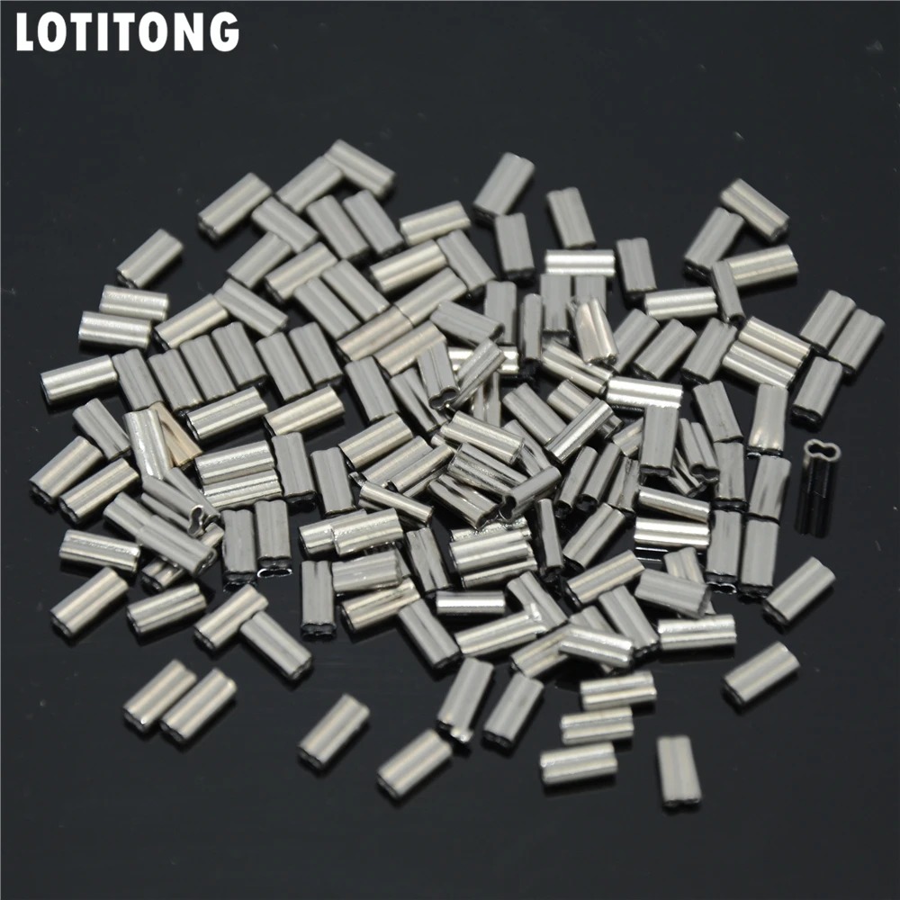 Обжимные муфты для лески 100 шт./лот медные двойные трубки морской рыбалки