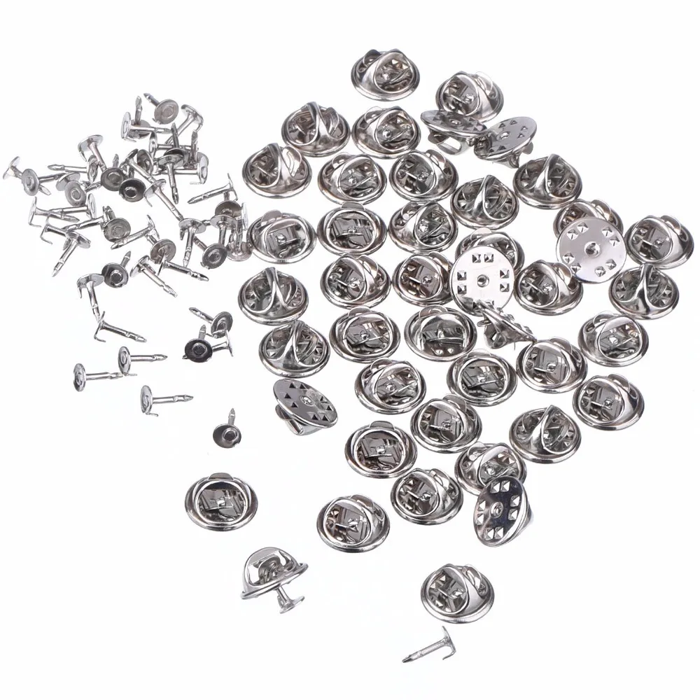 100 пар Серебряные Зажимы бабочки для ювелирных изделий|pin back|jewelry makingbutterfly clutch |