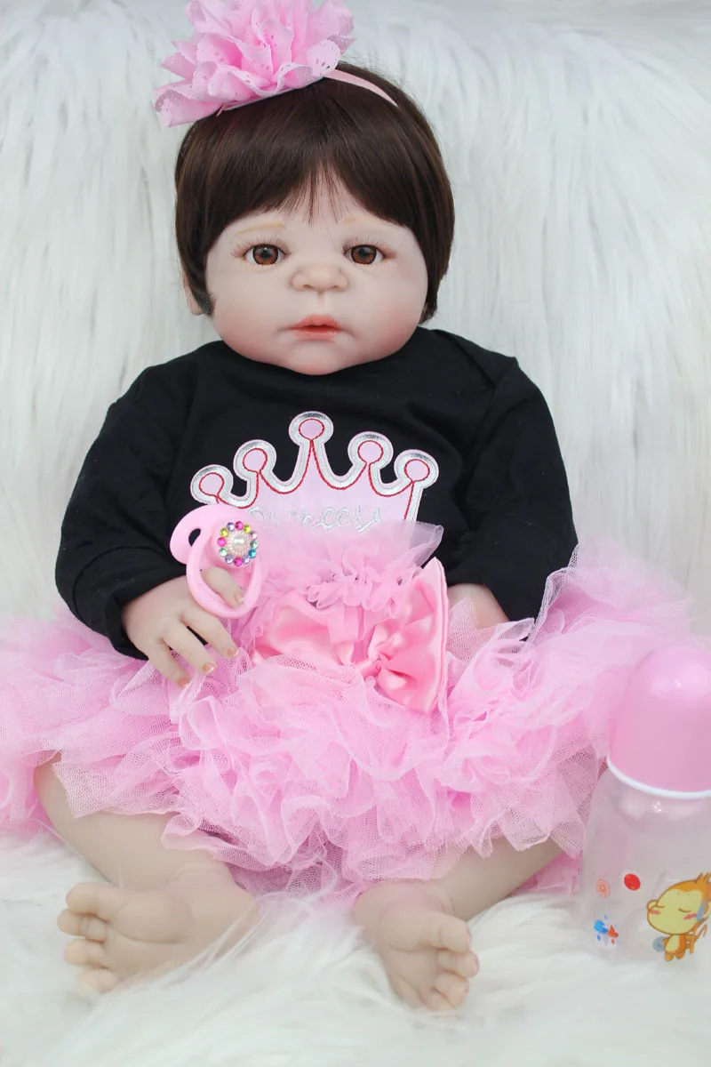 55 см всего тела силикона Reborn Baby Doll как настоящие 22 дюймов принцессы для