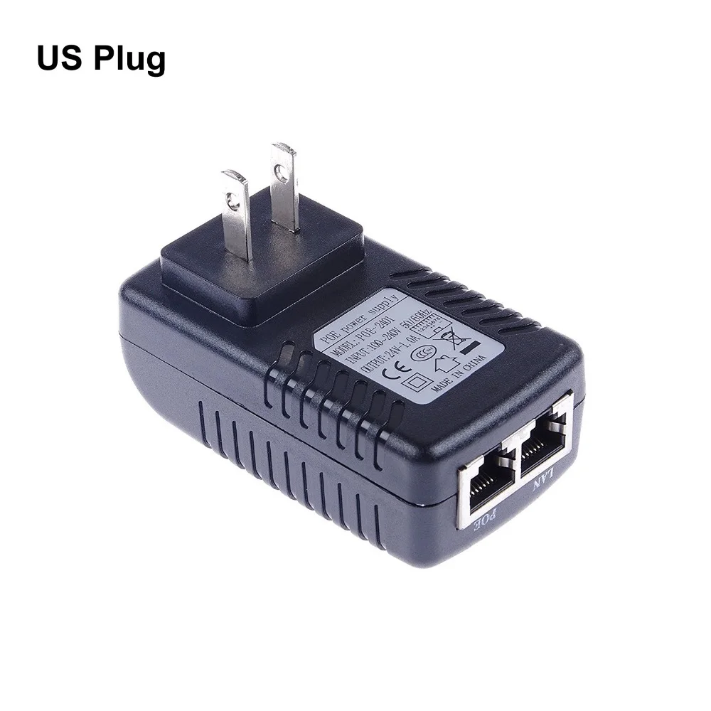 ESCAM DC24V 1A 24W POE инжектор для CCTV IP камера Инжектор переключатель Ethernet адаптер