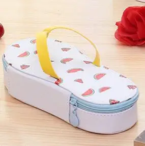 watermelon Тапочка форма фрукты кавайный пенал большой емкости школы ручка чехол Поставки Пенал школьный Футляр Чехол для карандашей канцелярские принадлежности - Цвет: watermelon