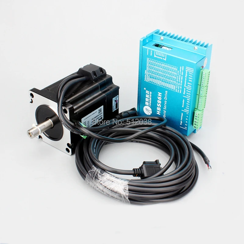

New Leadshine Hybrid Servo Drive HBS86H With 8 N.m 8A 86HBM80 Stepper Motor , Driver Kit 5M code line