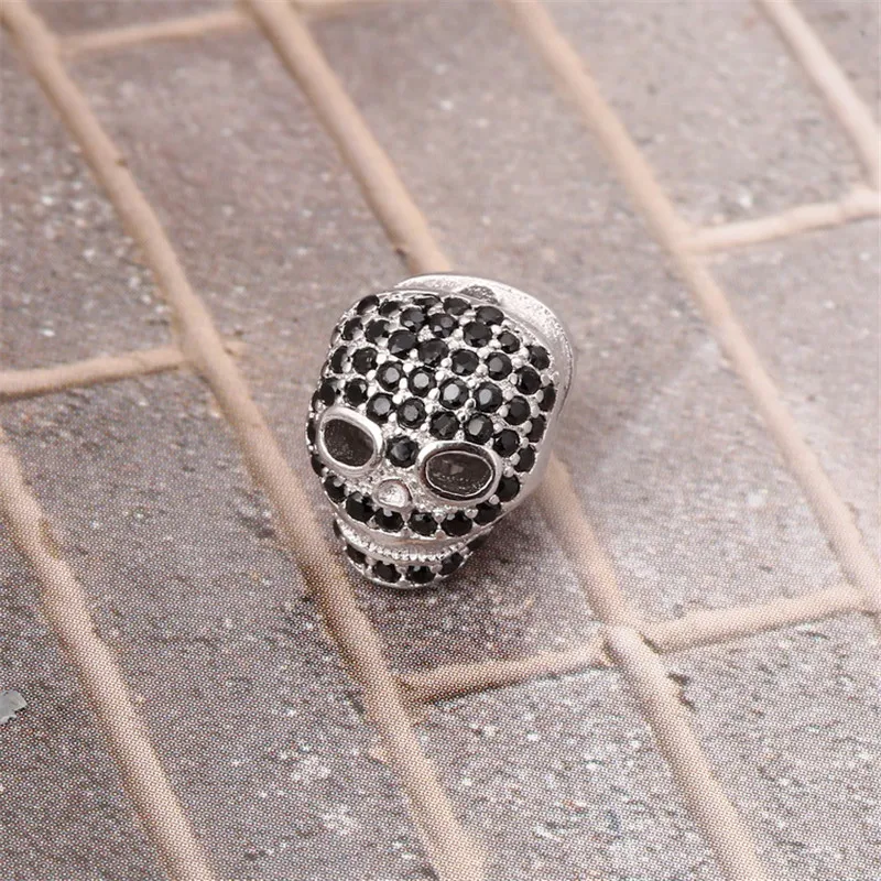 12*10 мм Высокое качество Skullcandy черный микро проложить cz Медь циркония бусины для diy