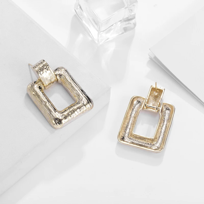 Big Geometric Drop Earring for Women Girls New Square Pendant Dangle Earrings Fashion Jewelry boucle d'oreille femme 2021 | Украшения и