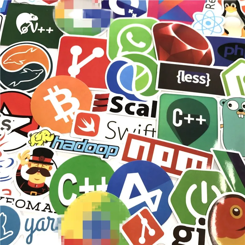 50 шт. интернет Java JS Php Html Cloud Docker Биткоин язык программирования приложение логотип