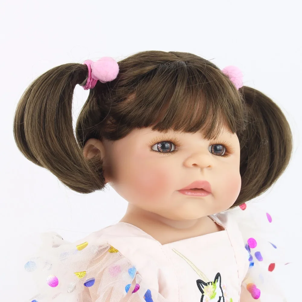 Полностью силиконовая кукла реборн 55 см игрушка как настоящая виниловая