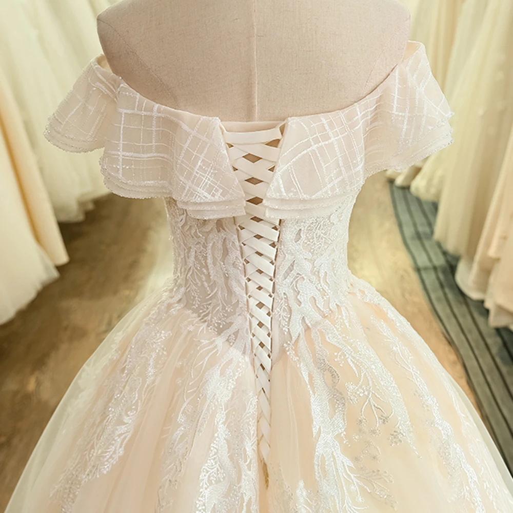 SL 6037 свадебное платье с открытыми плечами Vestido De Noiva 2019 размера плюс открытой