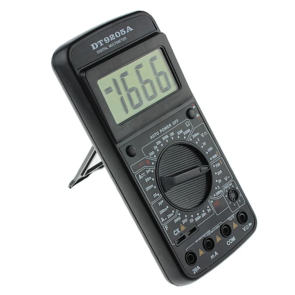 DT9205A Цифровой мультиметр AC/DC Вольтметр Амперметр Сопротивление измеритель