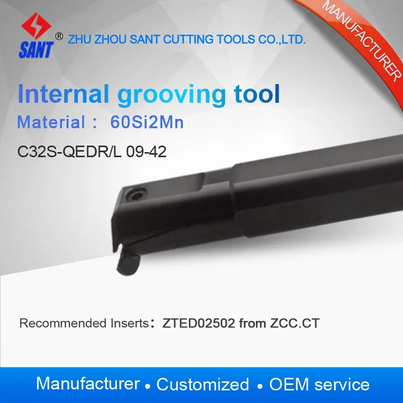 C32S-QEDR09-42 Internal Grooving tool Holder CNC Cutting tools Indexable Lathe Turning Tool holder | Инструменты