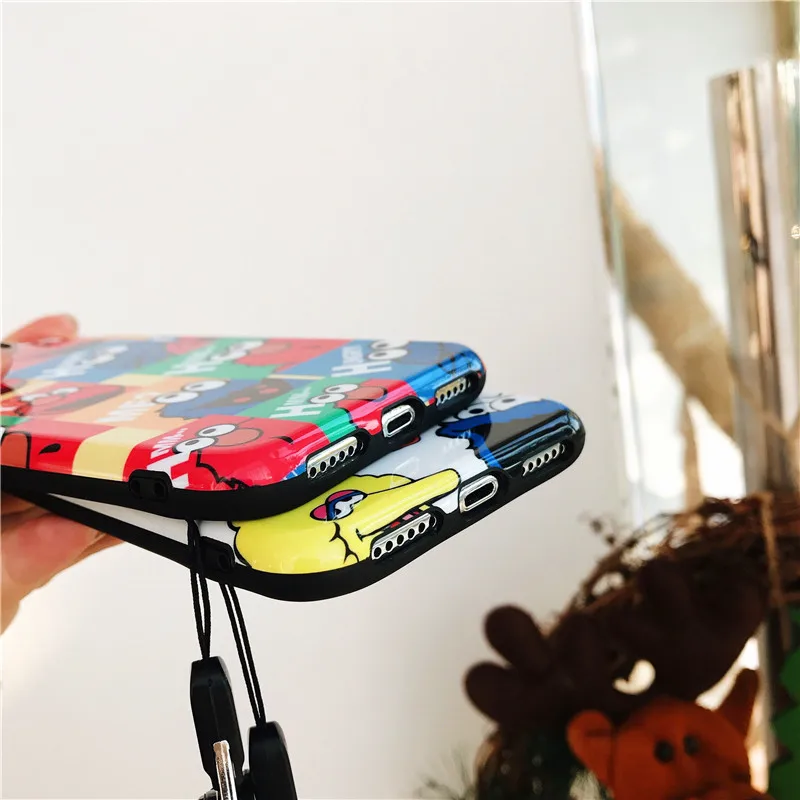 Cute Cartoon Sesame Street Cookie Elmo Phone Case For iPhone X XS Max XR 6 Puls 7 8Puls Cases Soft IMD Silicon Back Cover+rope |
