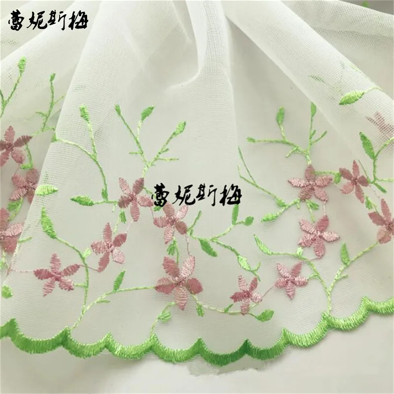2yds Young Green вышивка цветок аппликация Кружева Детское платье Шитье Тюль планки