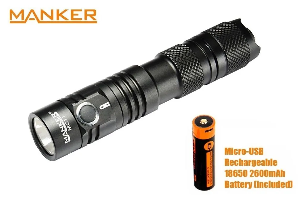 Светодиодный фонарик Manker MC11 1300 люмен CREE 18650 карманный EDC фонарь с перезаряжаемой