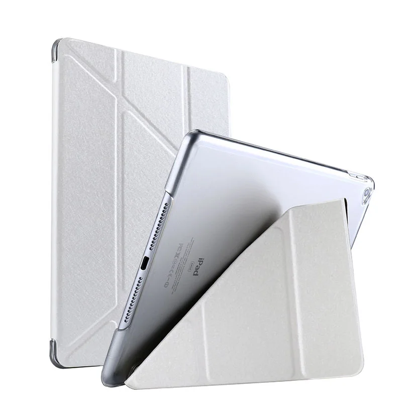 White Силиконовый чехол из искусственной кожи для iPadMini 4, чехол, мягкая задняя крышка, трехслойная подставка, умный чехол для Apple iPadMini4, 7,9 дюймов, чехол для планшета - Цвет: White