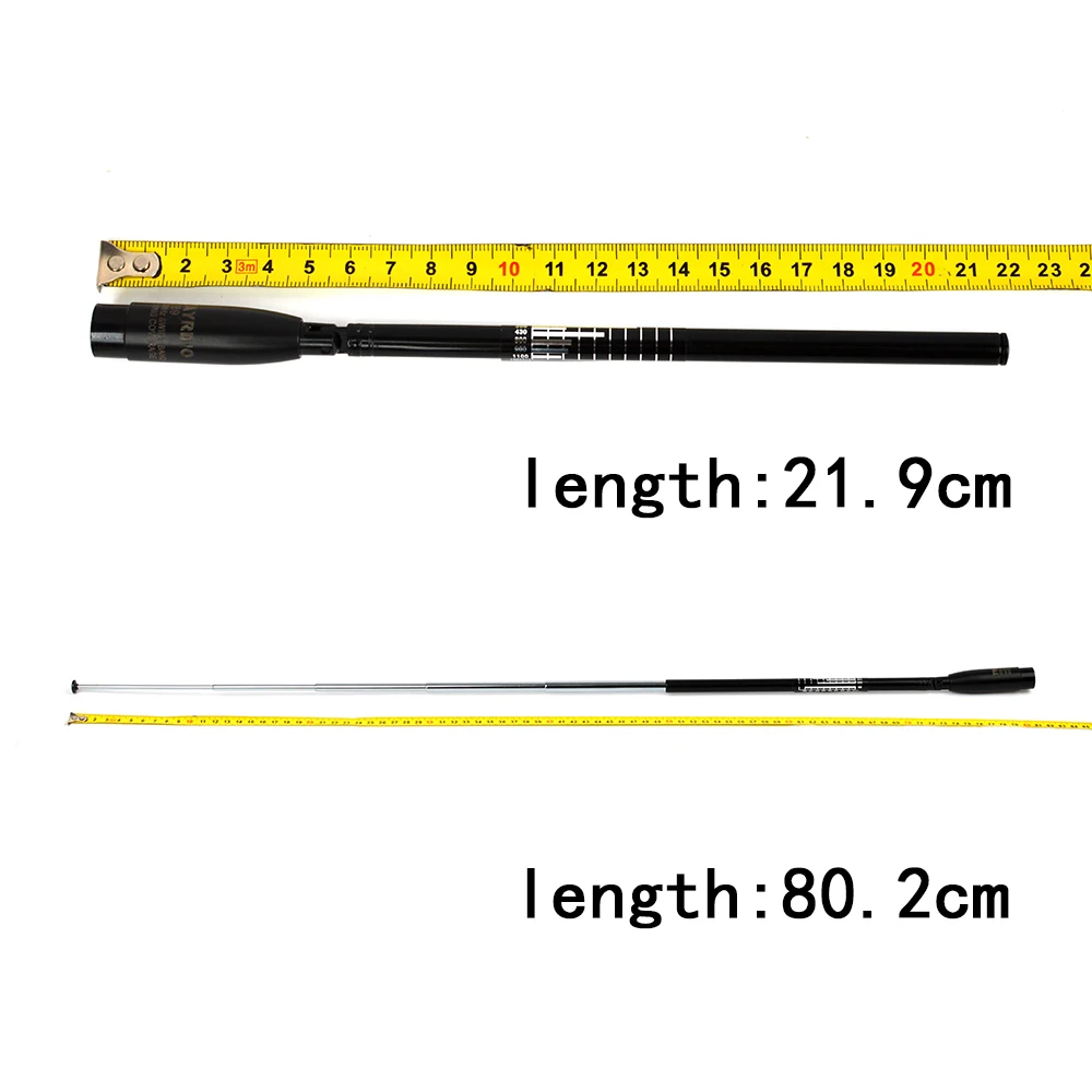 HYS SMA-Male телескопическая антенна двухдиапазонная UHF VHF 430 мГц 144 для портативной