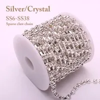 10 метров/рулон подполковник топаз хрустальные цепи SS6/SS8/SS10/SS12 плотно серебряный Кубок Сеть для одежды