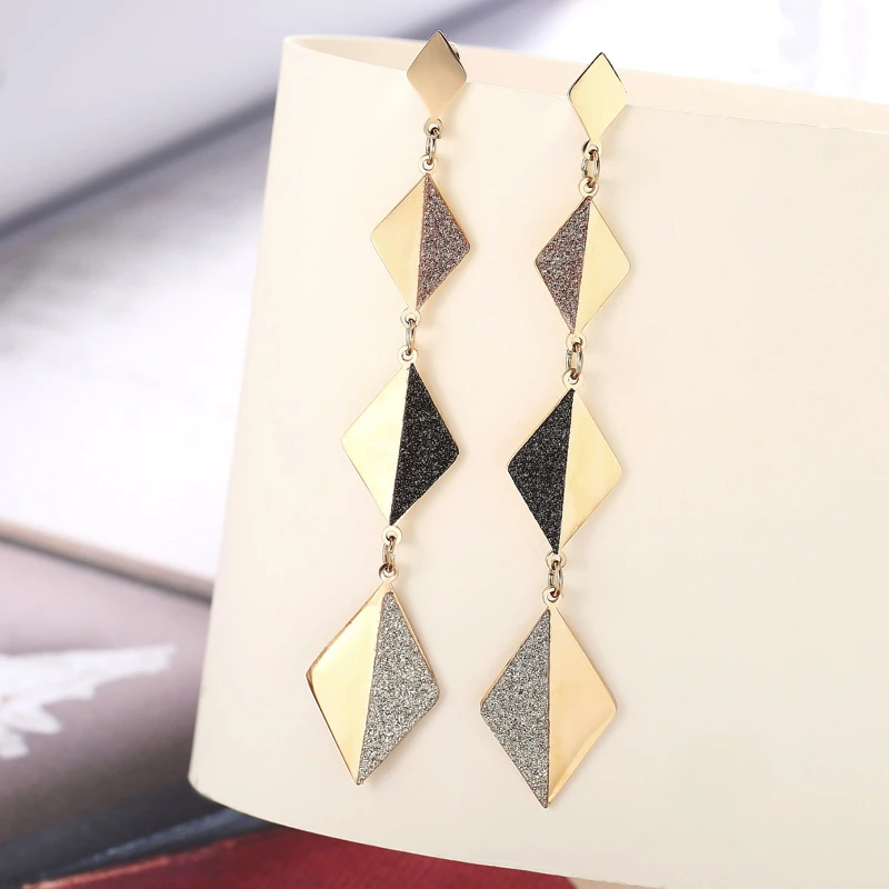 

Geometric Shaped Fashion Drop Earrings Stainless Steel Women Dangle Earing Jewelry