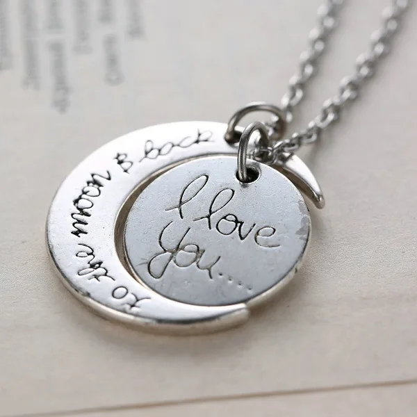 Ожерелье с подвеской I love you to the moon &amp back колье Луной солнцем для пар хороший