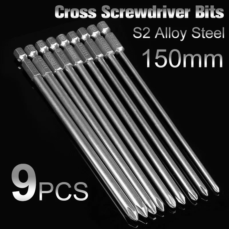 9 шт. шестигранная отвертка Philips 150 мм 1/4 мм|screwdriver bit set|long hexbit set |