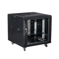 deluxe it wallmount cabinet enclosure server network rack with locking glass door deep black with casters spcc web server monit