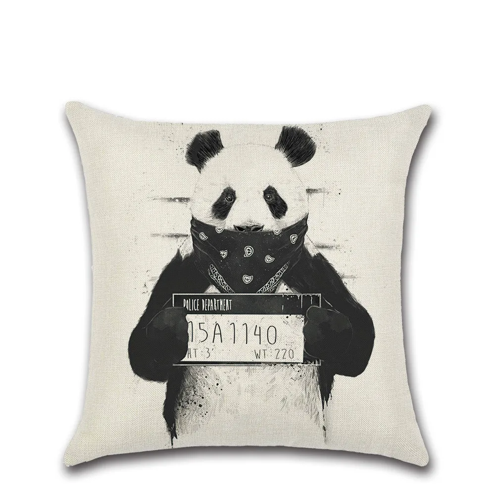 Милая забавная панда Скандинавская диванная подушка хлопковое постельное бельё