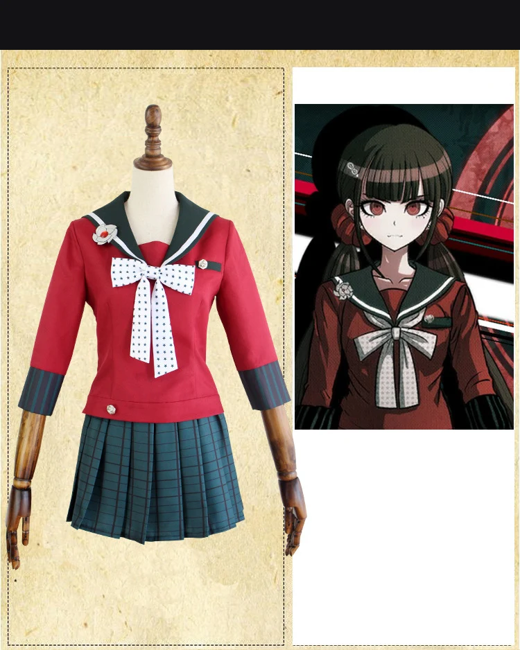 New 6PCS Danganronpa V3 Killing Harmony Harukawa Maki School Uniform women girl Cosplay Costume set and wig Halloween Costume