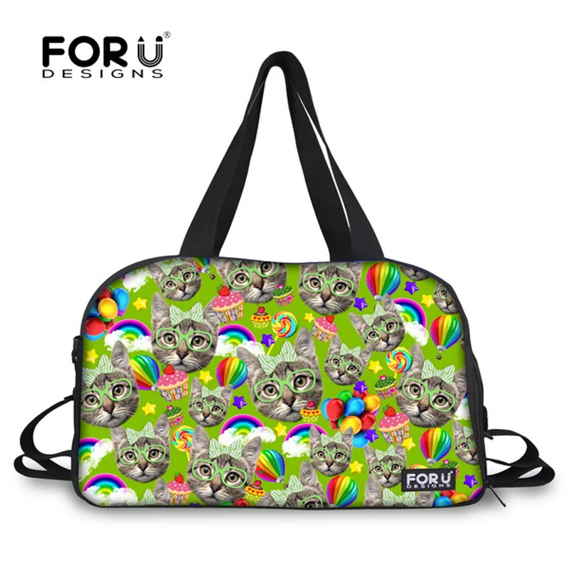 FORUDESIGNS/большая сумка для путешествий с обезьяной и кошкой Студенческая багажа