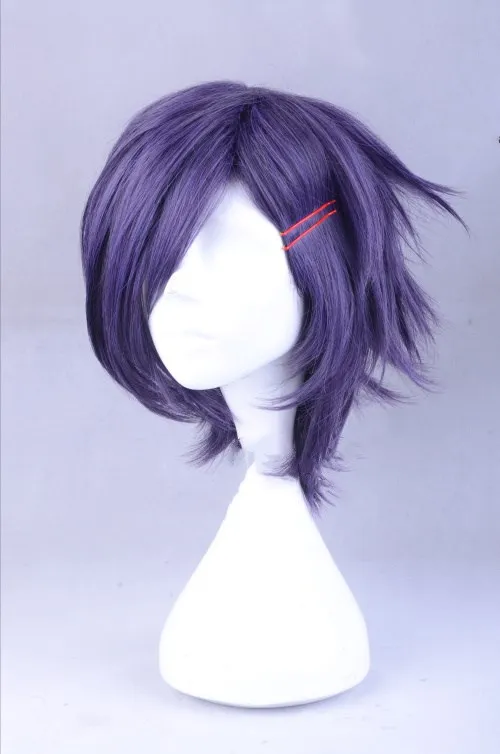 Парик Touken Ranbu Online Akashi Kuniyuki фиолетовый парик косплей короткие синтетические