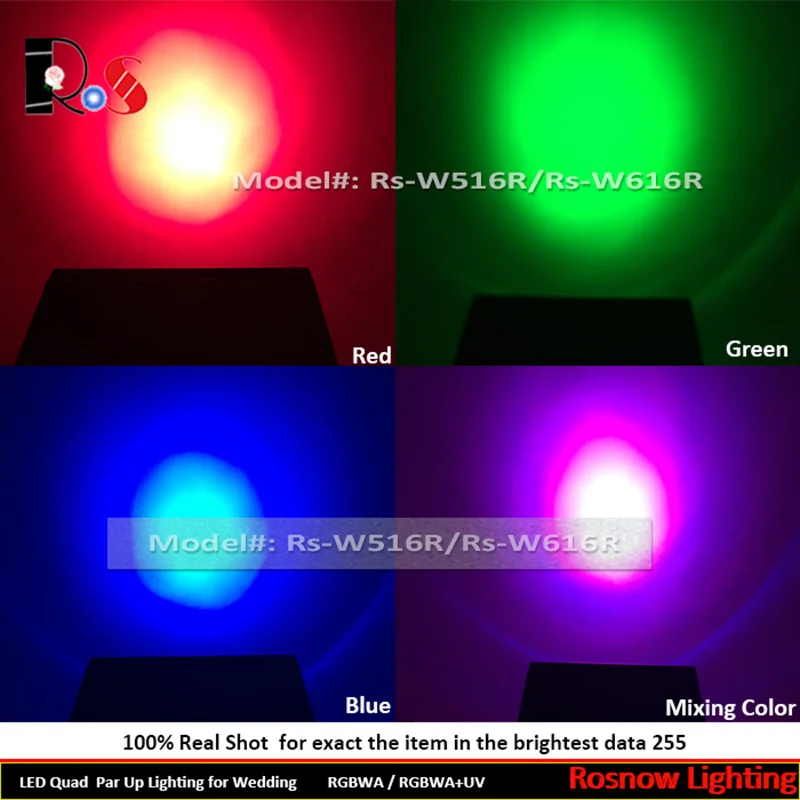 Образец 6x18 Вт RGBWA + UV 6 в 1 2 4 г W-DMX и IRC встроенный на батарейках DJ quad LED PAR-прожектор