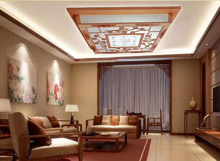 Ceiling lights Modern Chinese wood antique living room dining sheepskin lamps lighting a generation of fat | Лампы и освещение