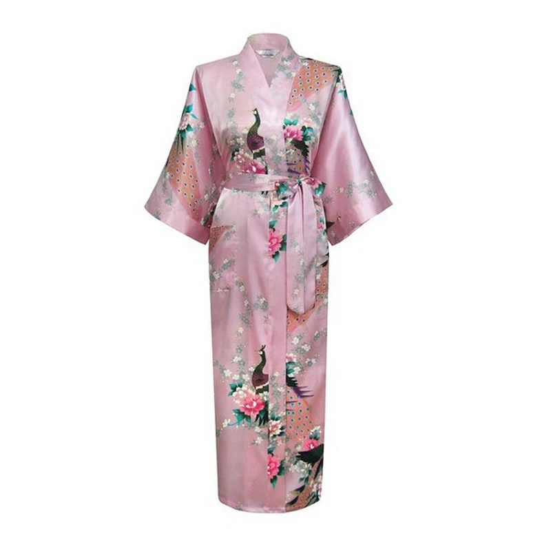 Пикантный женский шелковый халат с цветочным рисунком ночная рубашка принтом