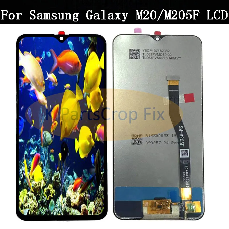 ЖК дисплей Amoled для SAMSUNG Galaxy M20 сенсорный экран с дигитайзером в сборе запасные