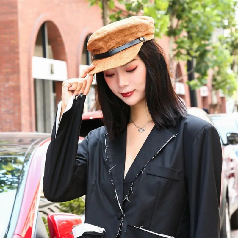2019 Women Winter Hats Fashion Lady Cap Wool Hat Female Button Baseball Sun Visor Black Fall | Спорт и развлечения