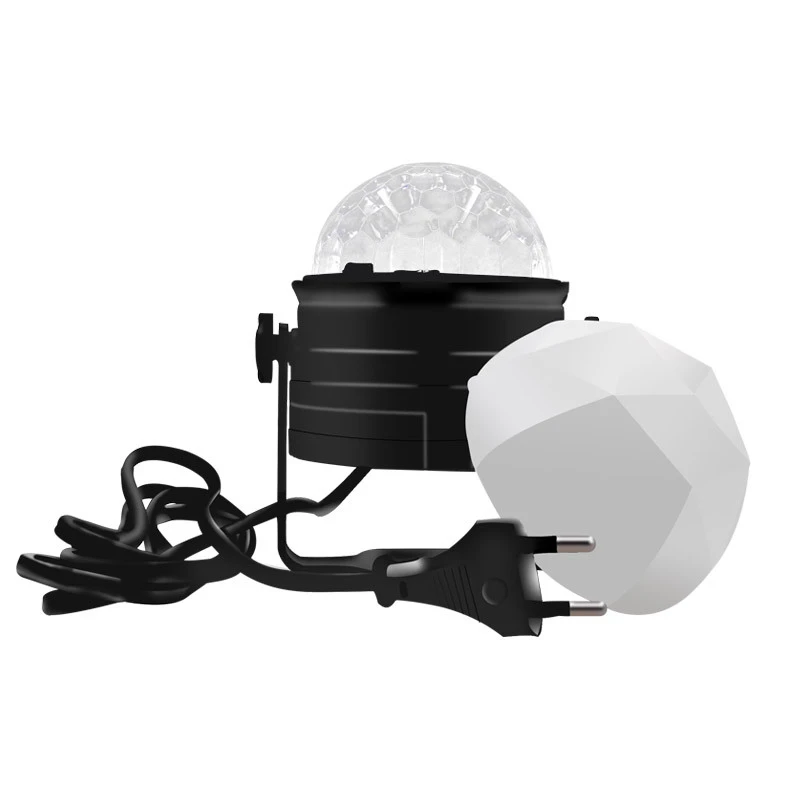 Миниатюрный RGB Хрустальный волшебный звуковой активационный диско-шар 9 Вт