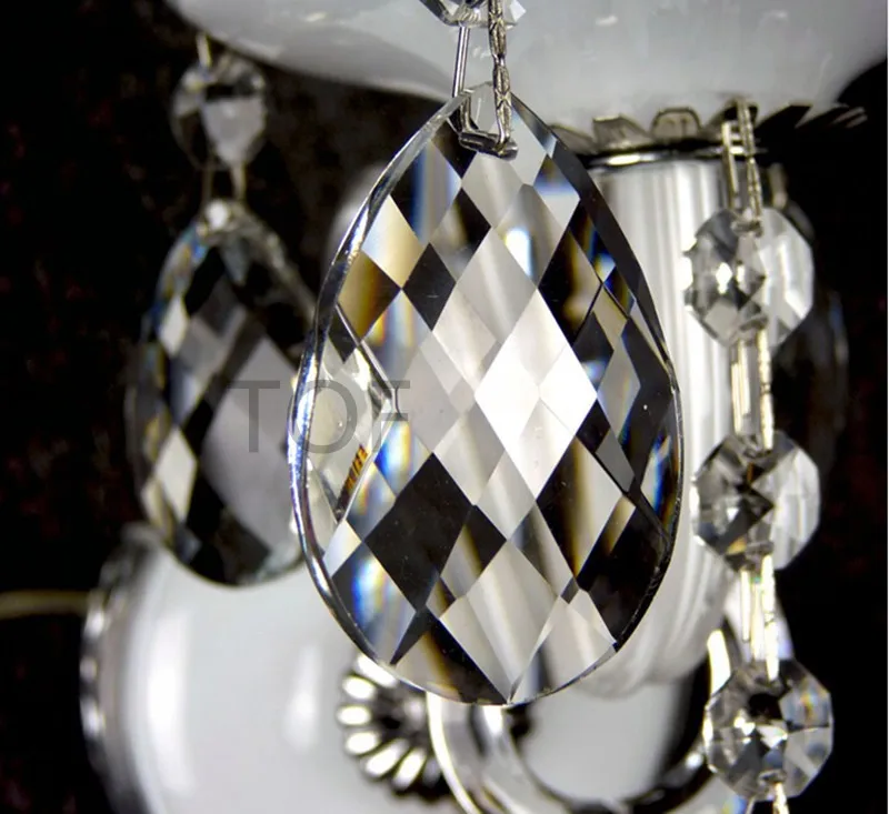 Оптовая продажа (360 шт./лот) 38 мм прозрачные подвесные кристаллы в форме миндаля |