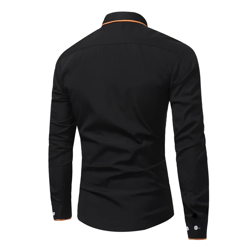 Бренд 2018 модная мужская рубашка с длинными рукавами Топы Высокое качество