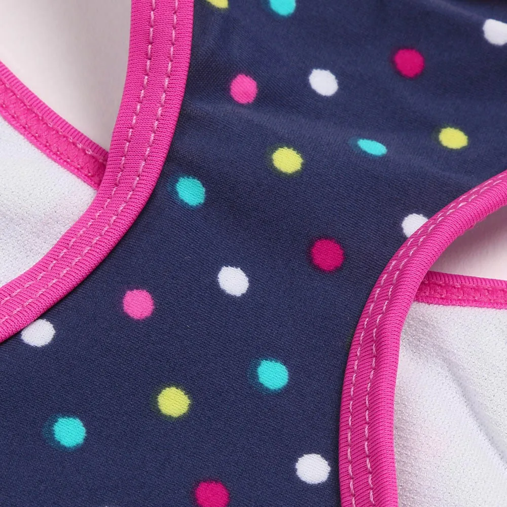 Детский купальник для маленьких девочек Цветной в горошек комплект бикини из