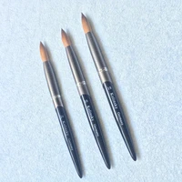 2017 round sharp nail tool black handle kolinsky sable brush acrylic nail builder brush nail art brush for acrylic size 20