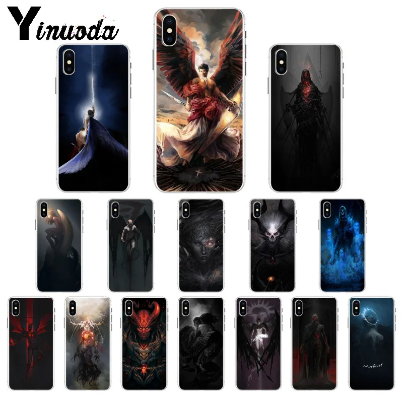 Yinuoda Ангел Дьявол призрак ТПУ чехол для телефона iPhone 5 5Sx 6 7 7plus 8 8Plus X XS MAX XR |