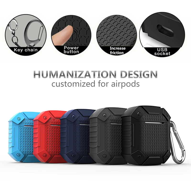 Мягкий силиконовый наушник чехол для Airpods случае Водонепроницаемый Защитный чехол для Apple AirPods 2 и 1/Air стручки противоударный Броня Крышка