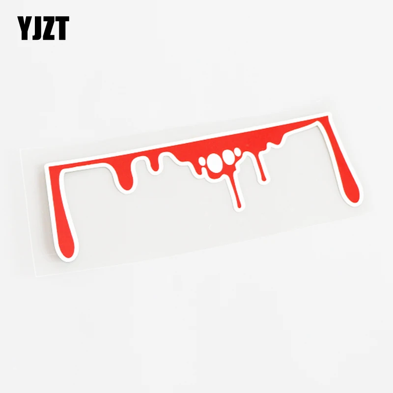 

YJZT 14CM*5.1CM Red Bloody Blood Car Sticker Decal PVC Accessories 13-0633