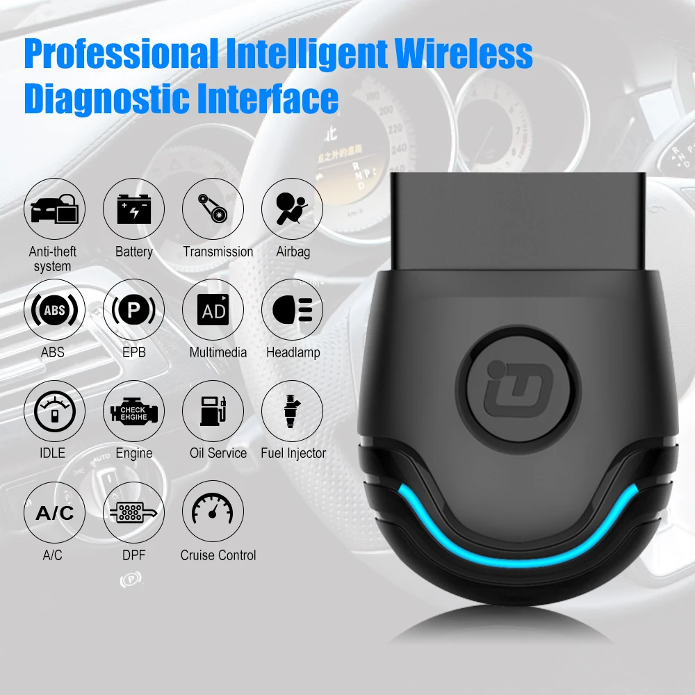 Автомобильный сканер Vpecker PU 600 OBD2 с полной системой Bluetooth ABS SRS EPB DPF Сброс масла OBD ODB2