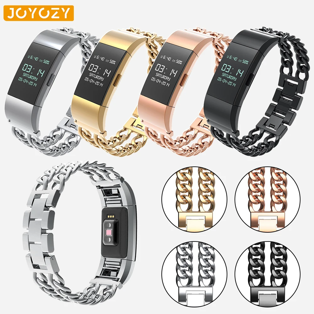 Joyozy металлический браслет из нержавеющей стали для Fitbit Charge2 сменный ремешок