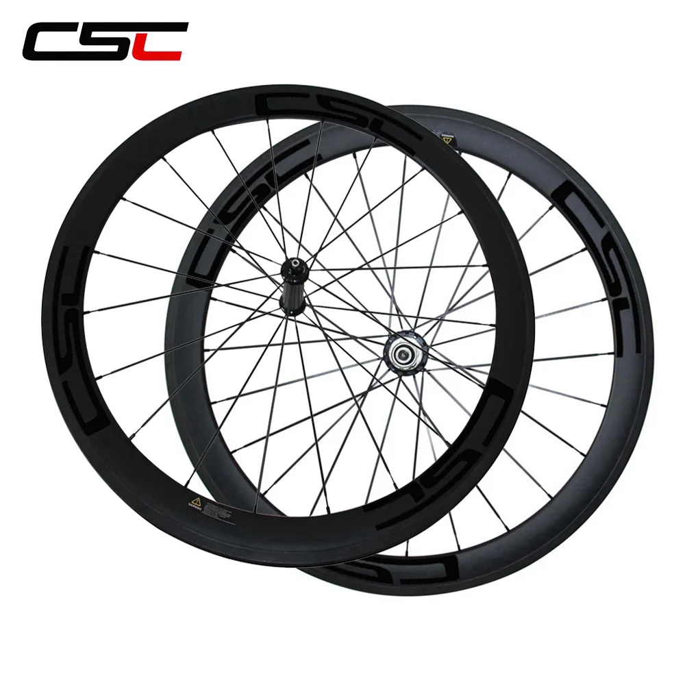 

CSC Road bike wheels aero sapim cx ray or CN 424 spoke 700C full carbon 50mm tubular 23mm width Powerway R36 Ceramic Bearing hub