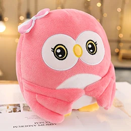 Pink Милый Ребенок Сова плюшевая, игрушка кукла ручной теплое одеяло 2-в-1 одет пара с капюшоном с рисунком совы для мальчиков и девочек розового и зеленого цветов с героями мультфильмов и животными; 22/35/50 см - Цвет: Pink