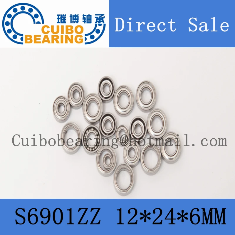 

Free shipping stainless steel bearing S6901ZZ S6901-2Z 6901 S6901 S6901Z S6901 ZZ S61901ZZ 12*24*6 mm 440C material