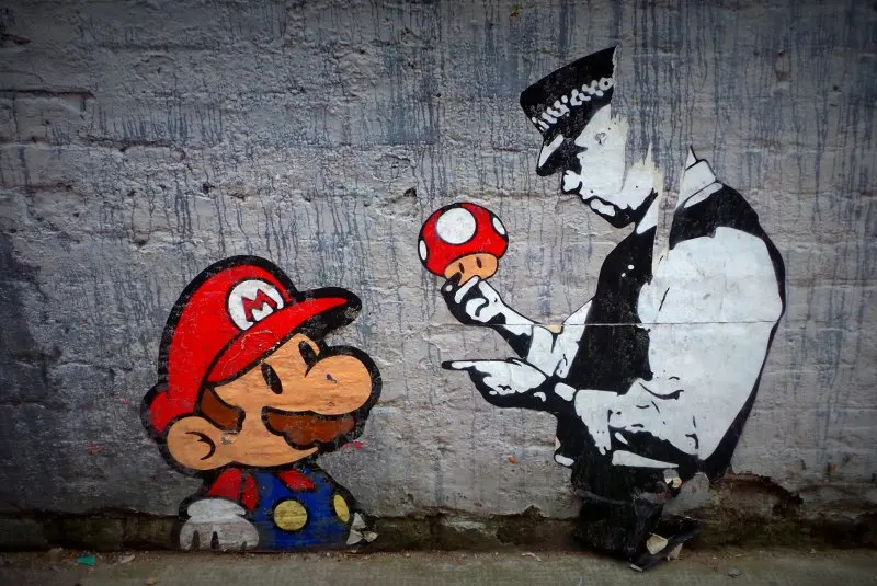 Banksy граффити холст картины уличное искусство печать стены Марио плакат ПОП девушка шар картина для гостиной декоративные Unframe - Цвет: QT071