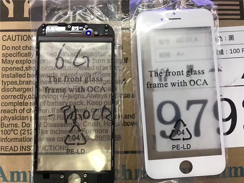 Холодное прессование внешнее стекло со средней рамкой ободок + OCA вместе для iPhone