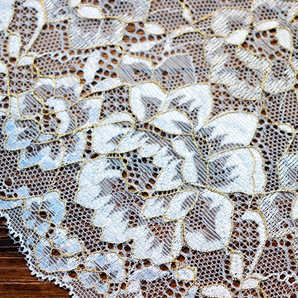 2 ярда ширина 16 5 см золотая нить эластичная кружевная отделка аксессуары для