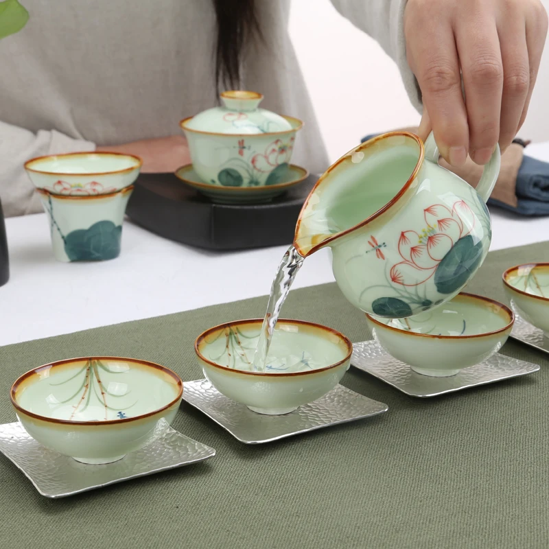 Wourmth настоящий горшок чай красота керамика искусство чайный сервиз фарфоровый